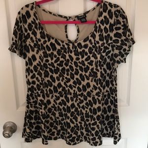 Leopard Print Peplum Top